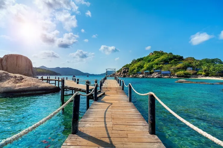 wooden bridge koh nangyuan island surat thani thailand_335224 1082